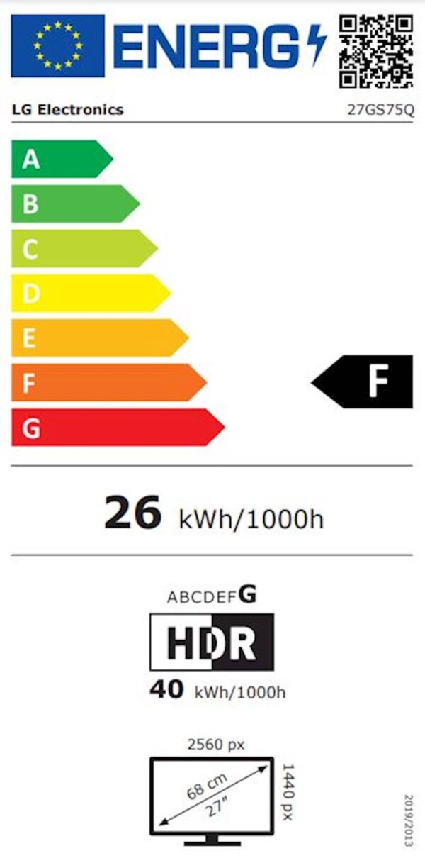 Monitor LG 27GS75Q-B UltraGear™ GAMING, 27'', IPS, 2560x1440, 200Hz, 2x HDMI, DP - Image 3