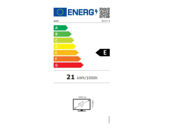 Monitor Acer Monitor Acer EK271EBI 68,58 cm (27'') FHD IPS, 1ms, 100 Hz  FreeSync, 1xVGA, 1xHDMI - Image 7