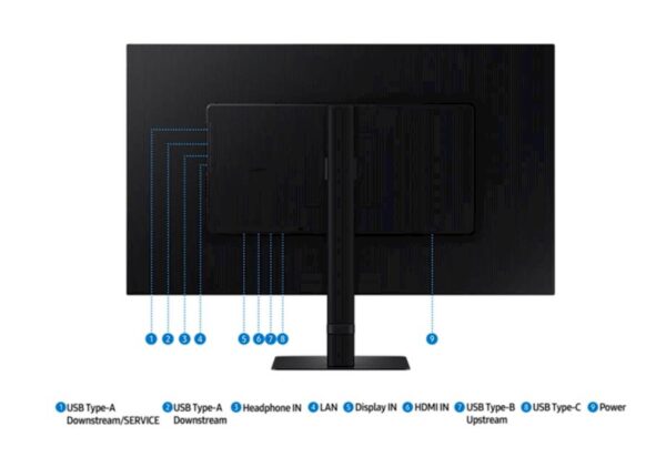 Monitor Samsung S8 S80UD UHD, 32', VA, 16:9, 3840x2160, HDMI, USB-C 90W, DP, LAN - Image 5