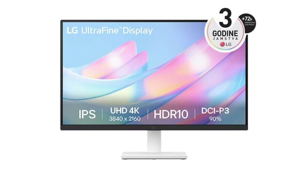 Monitor LG 27US500-W UltraFine™, 27'', IPS, 3840x2160, 2x HDMI, DP, bela barva