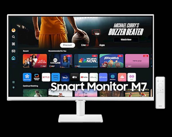 Monitor Samsung 32 M70D M7 Smart, VA, 3840x2160, 2xHDMI, USB-C, Wi-Fi, zvočnik, bel