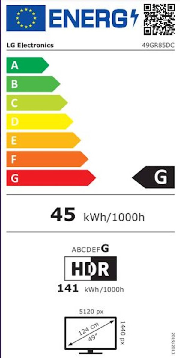 Monitor LG 49" 49GR85DC-B UltraGear ukrivljen, 5120x1440, 2x HDMI, DP, 240Hz - Image 8