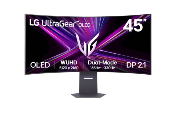 Monitor LG 44,5 OLED 45GX950A-B UltraGear ukrivljen, 5120x2160, 2x HDMI, DP, USB, 165Hz