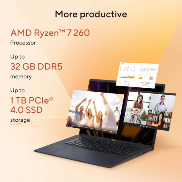 ASUS Vivobook 18 M1807HA-S8022W Ryzen 7 260/32GB/SSD 1TB/18,4" WUXGA IPS-level 144Hz /BL KEY/W11Home - Image 6