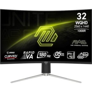 Zaslon MSI MAG 325CQRF QD E2 31.5" / WQHD / 180Hz / 0.5ms (GtG) / ukrivljen / črn