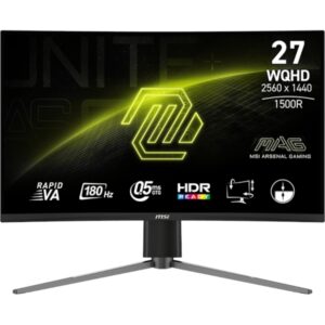 Zaslon MSI MAG-27CQ6PF / 27" / WQHD / 180Hz / 0.5ms (GtG) / ukrivljen / črn