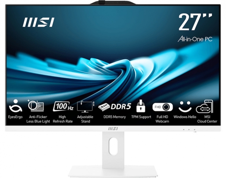 Računalnik MSI PRO AP272P 14M-887XEU i7 / 16GB / 1TB SSD / 27" FHD IPS 100Hz / Windows 11 Pro / bel - nastavljiv po višini