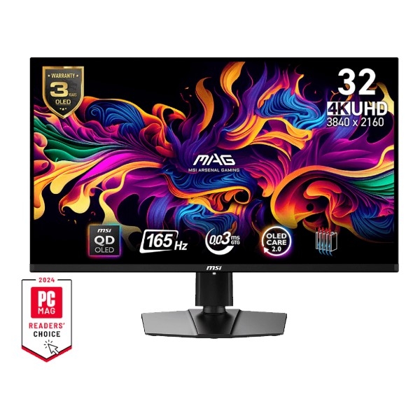 Zaslon MSI MAG 321UP QD-OLED 31.5" / UHD / 165Hz / 0,03ms (GTG) / črn - nastavljiv po višini