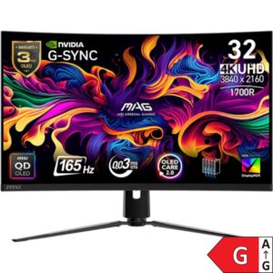 Zaslon MSI MAG 321CUP QD-OLED 31.5" / UHD / 165Hz / 0,03ms MPRT / črn - nastavljiv po višini - PD 15W