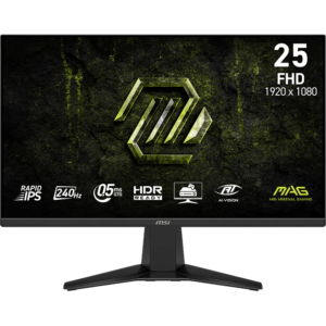 Zaslon MSI MAG 255F X24 / 62,2 cm (24,5") / 1920x1080 (FHD) / Rapid IPS / 240 Hz / 0.5 ms (Min.) (GTG) / 300 nits / 1000:1