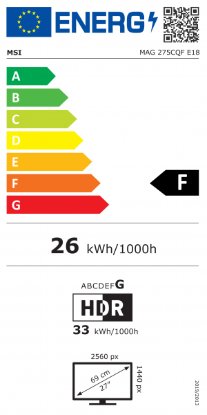 Zaslon MSI MAG 275CQF E18 / 27" / WQHD / Rapid VA / 180Hz / 0.5ms (GtG) / ukrivljen / črn - slika 6