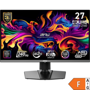 Zaslon MSI MPG 272URX QD-OLED 27" / 4K UHD / 240Hz / 0,03ms (GTG) / črn – nastavljiv po višini - PD 98W