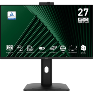 Zaslon MSI PRO MP275QPDG / 27" / WQHD / IPS / 100Hz / 1ms/ KVM /Web Camera / Daisy Chain, črn - nastavljiv po višini - PD 98W